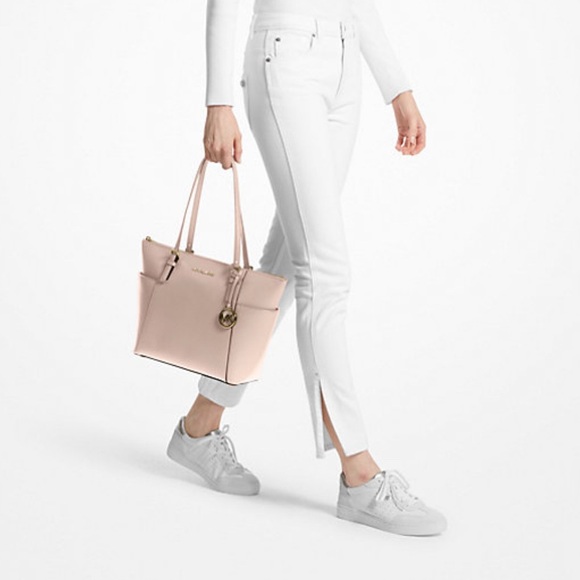 ❤️‍🔥MICHAEL KORS JET SET CROSS GRAIN LEATHER TOP ZIP TOTE BAG - Picture 1 of 13